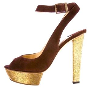 Jimmy Choo Chocolate Suede Iona Pumps